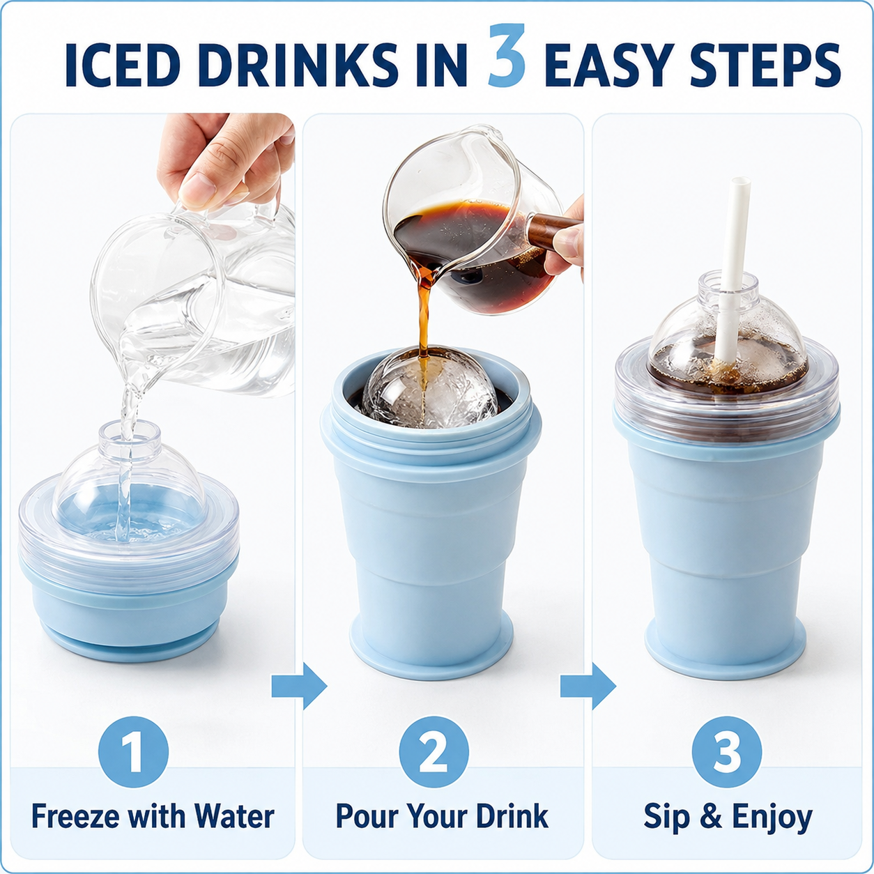 Frovia™ Foldable Ice Ball 2in1 Portable Cup